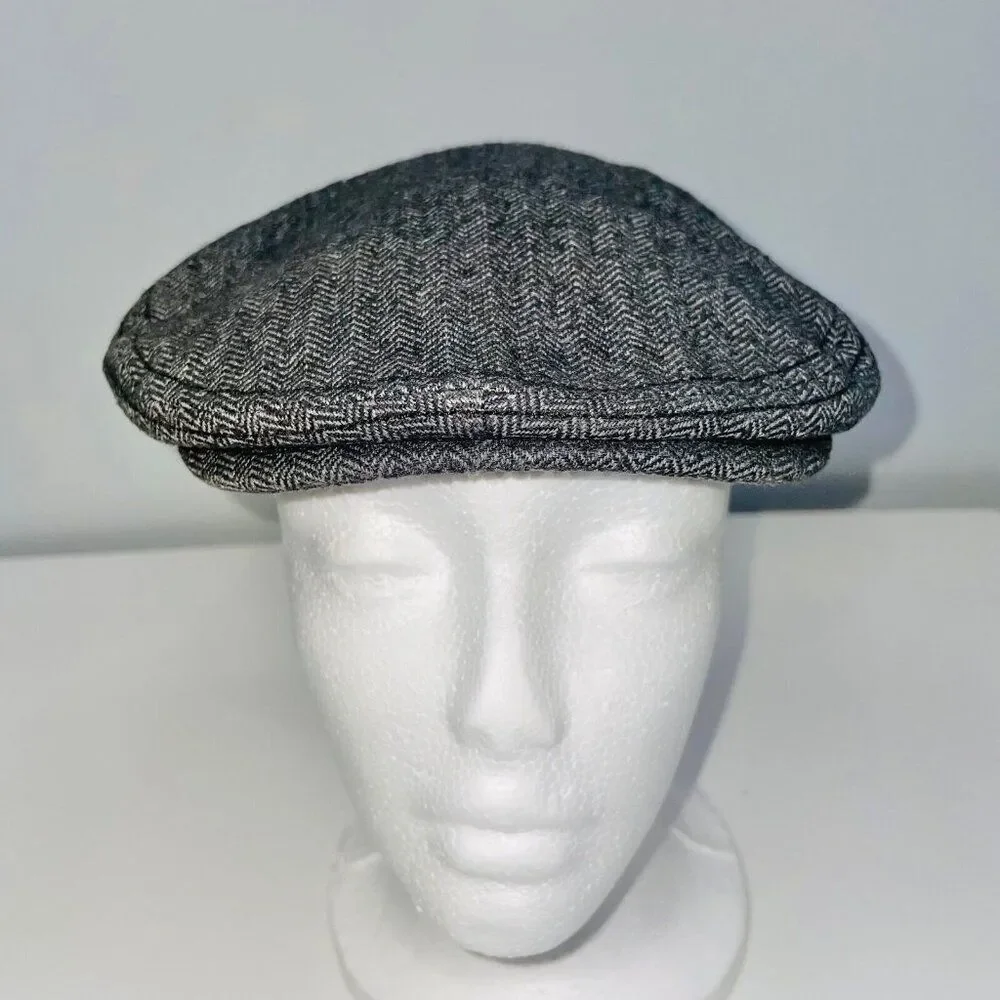 Gymboree Newsboy Child Scally Hat Gray Size 5-7 Original Flat Cap Elastic